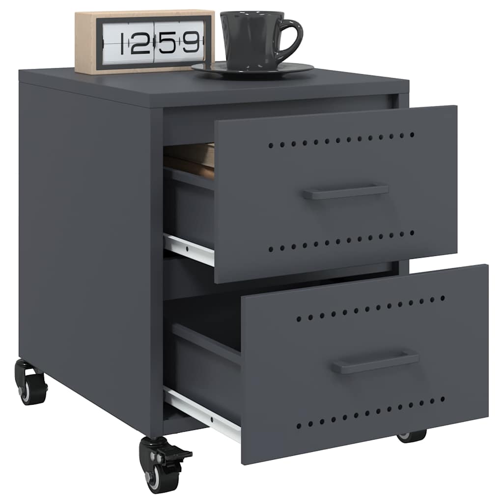 Bedside Cabinet Anthracite 36x39x43.5 cm Steel