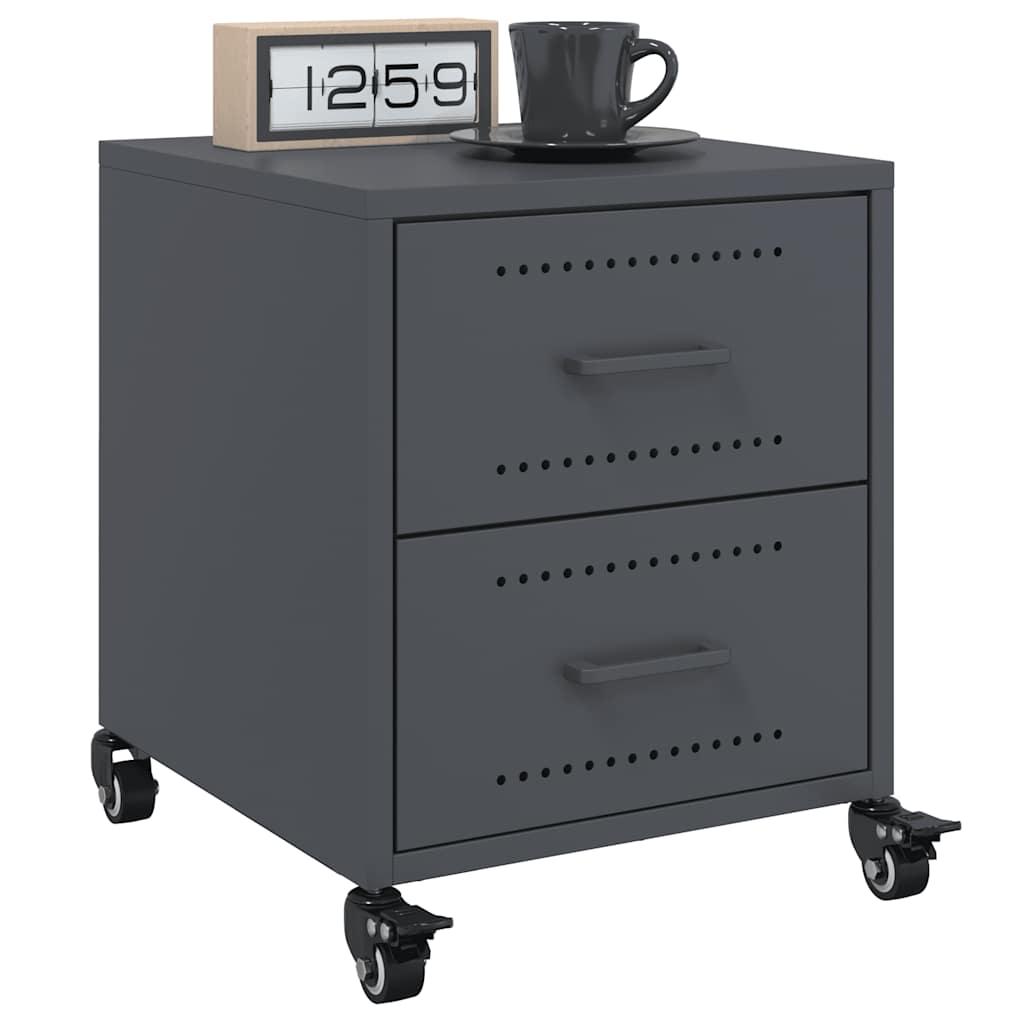 Bedside Cabinet Anthracite 36x39x43.5 cm Steel