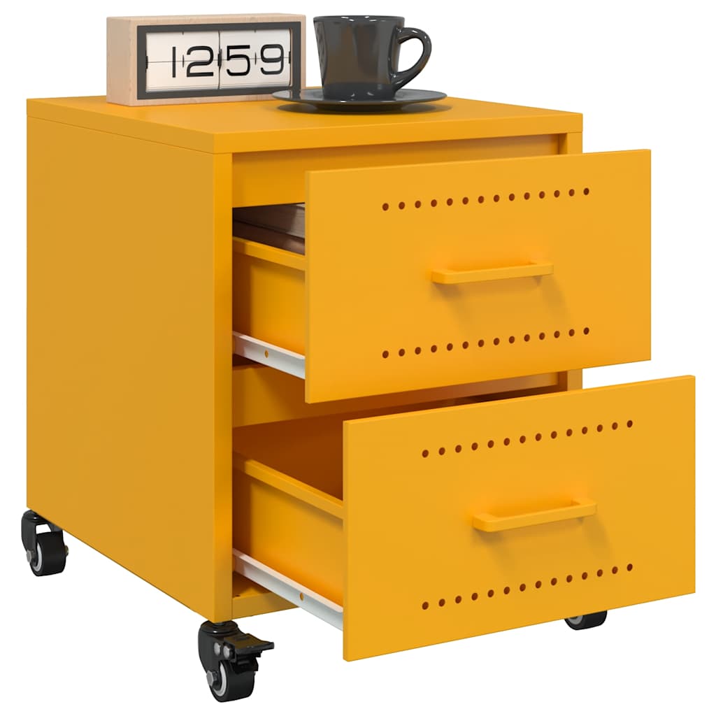 Bedside Cabinet Mustard Yellow 36x39x43,5 cm Steel