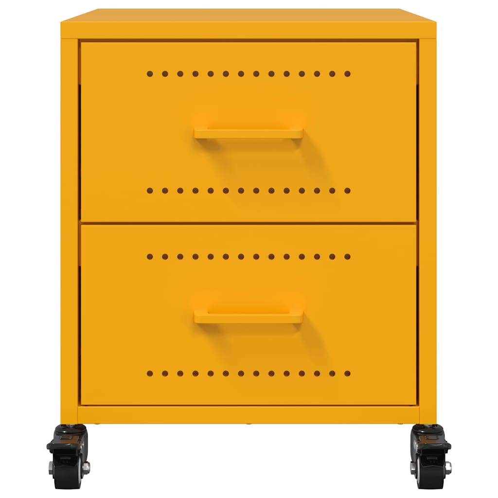Bedside Cabinet Mustard Yellow 36x39x43,5 cm Steel
