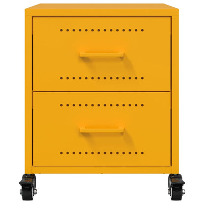 Bedside Cabinet Mustard Yellow 36x39x43,5 cm Steel