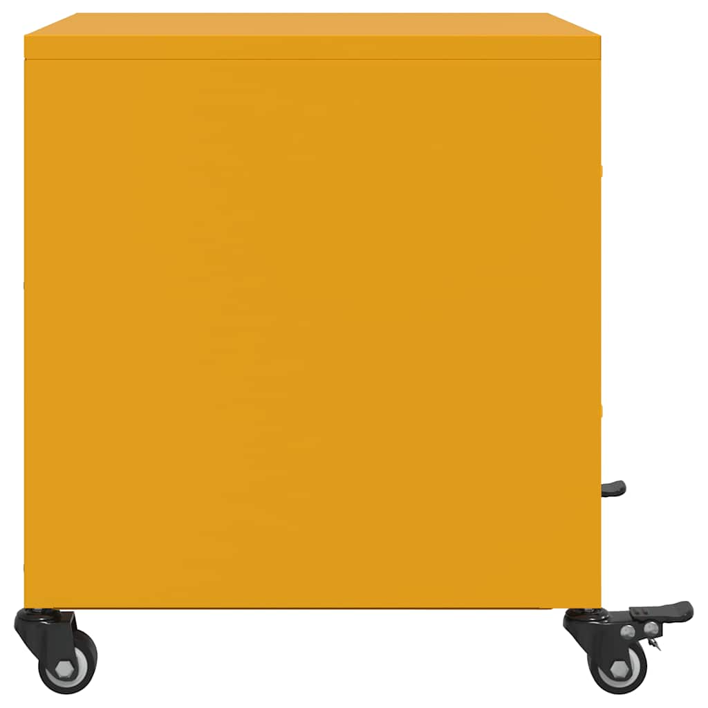 Bedside Cabinet Mustard Yellow 36x39x43,5 cm Steel