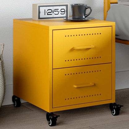Bedside Cabinet Mustard Yellow 36x39x43,5 cm Steel