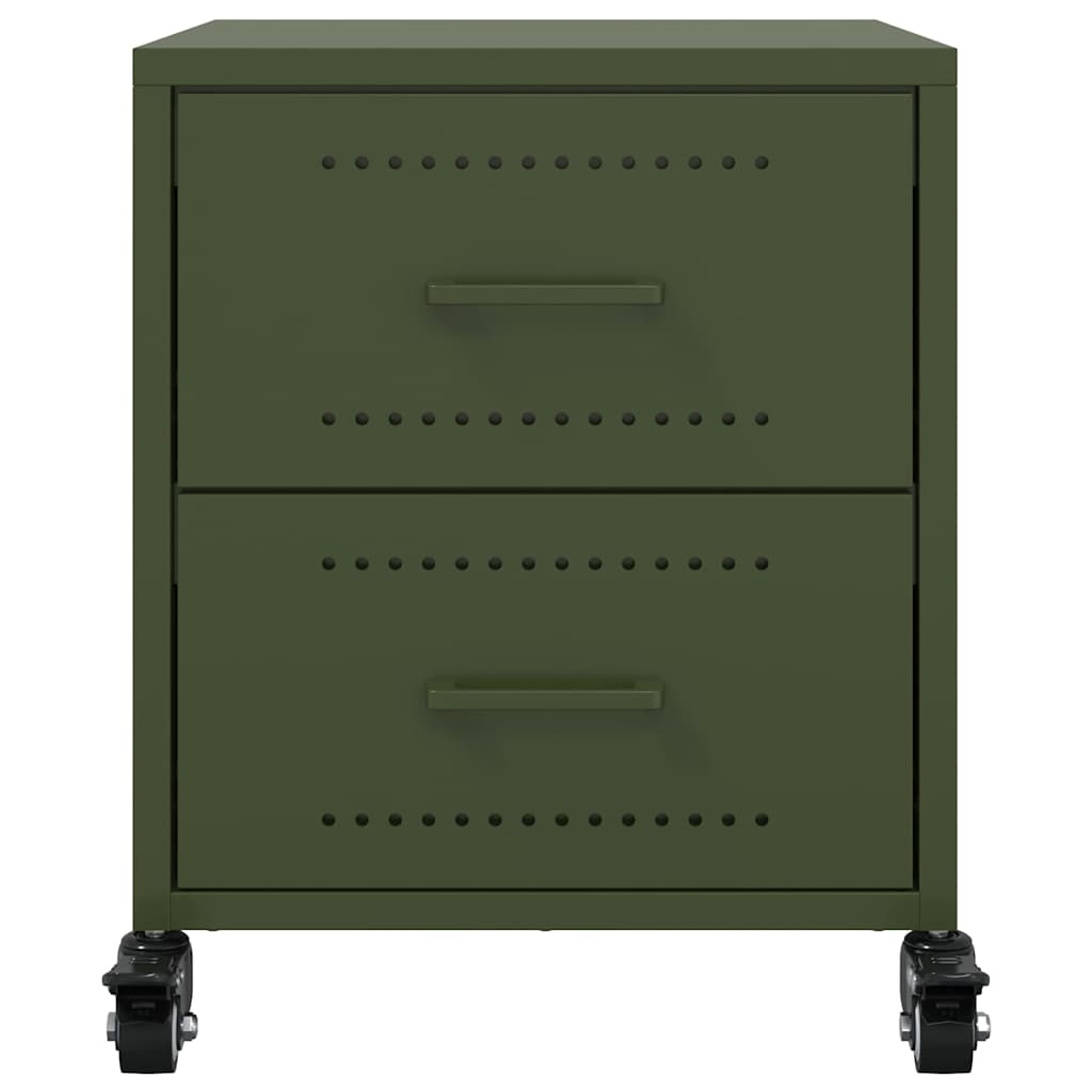 Bedside Cabinet Olive Green 36x39x43,5 cm Steel