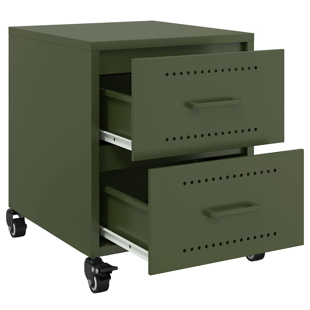 Bedside Cabinet Olive Green 36x39x43,5 cm Steel