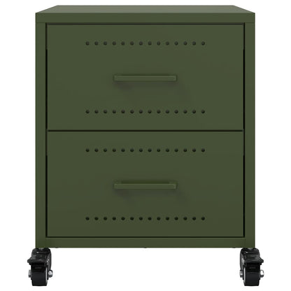 Bedside Cabinets 2 pcs Olive Green 36x39x43.5 cm Steel