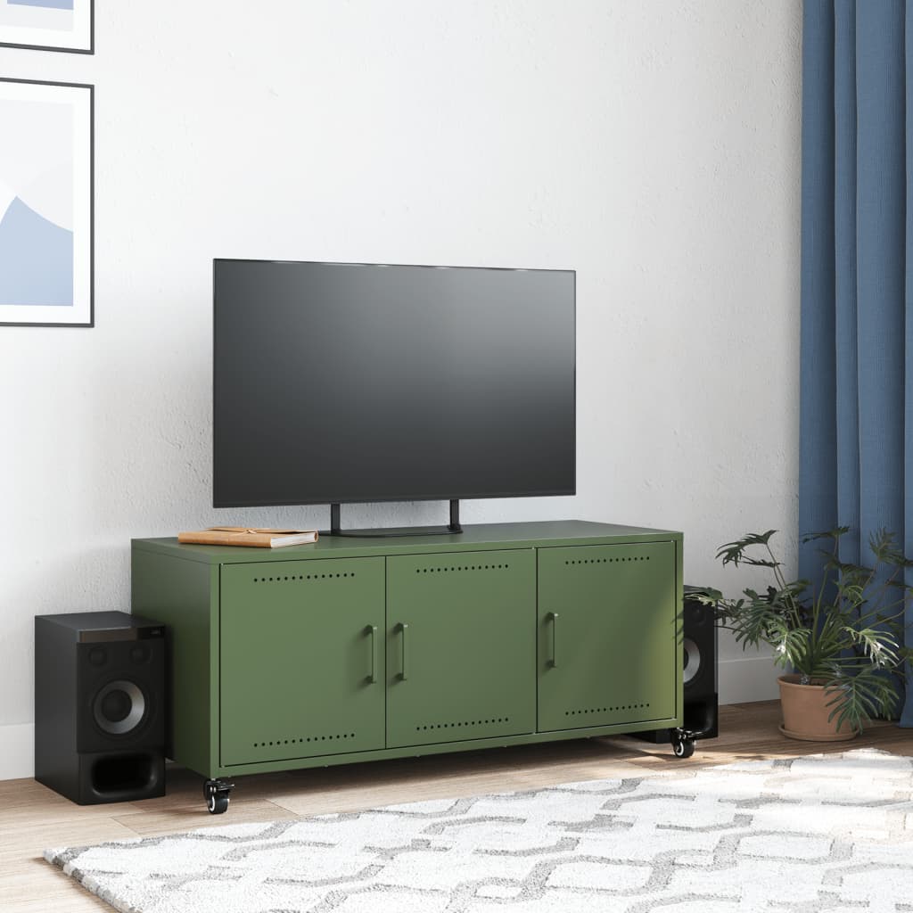 TV Cabinet Olive Green 100,5x39x43,5 cm Steel