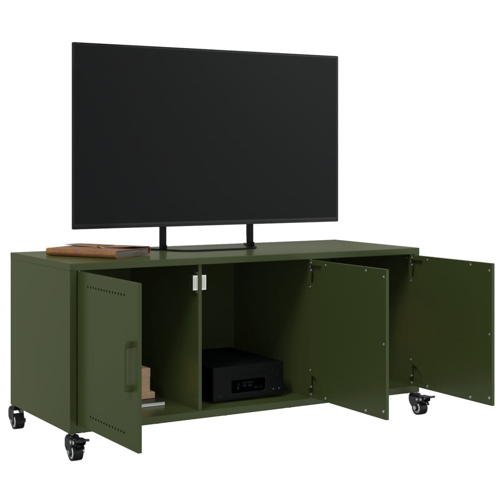 TV Cabinet Olive Green 100,5x39x43,5 cm Steel