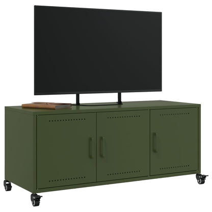 TV Cabinet Olive Green 100,5x39x43,5 cm Steel