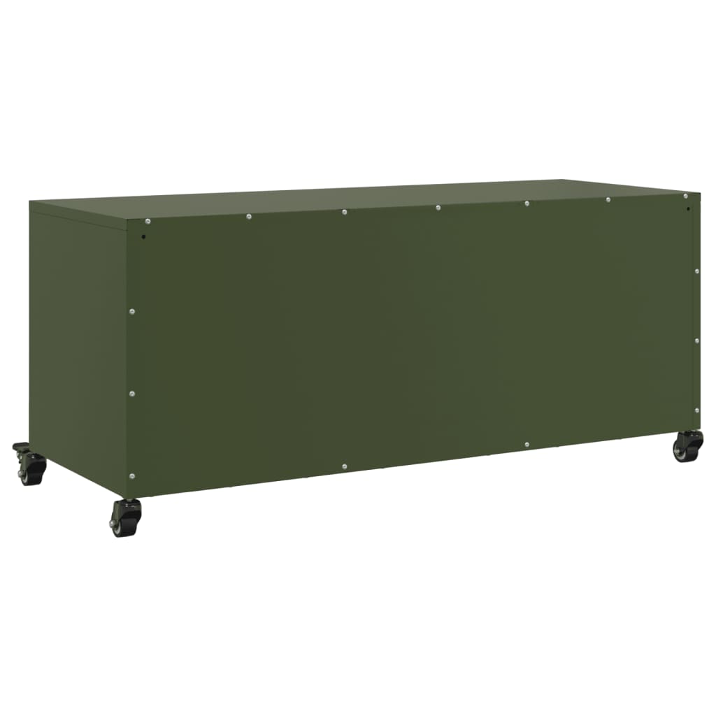 TV Cabinet Olive Green 100,5x39x43,5 cm Steel