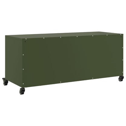 TV Cabinet Olive Green 100,5x39x43,5 cm Steel