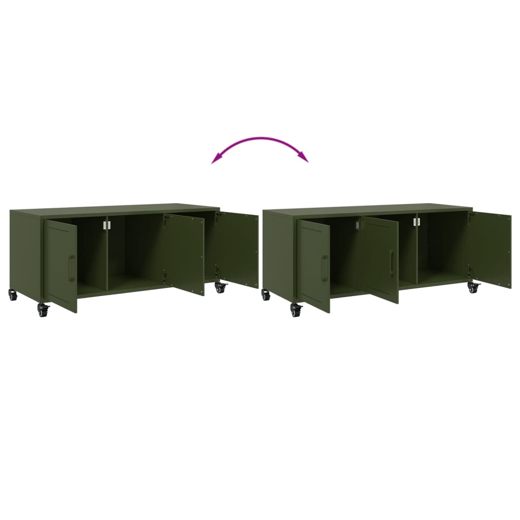 TV Cabinet Olive Green 100,5x39x43,5 cm Steel