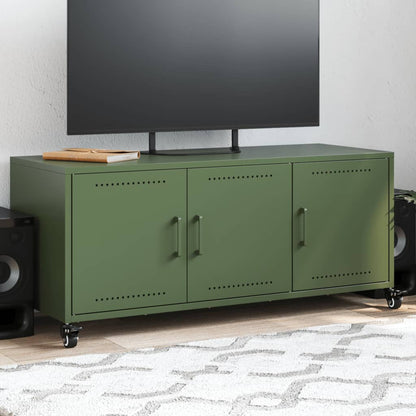 TV Cabinet Olive Green 100,5x39x43,5 cm Steel
