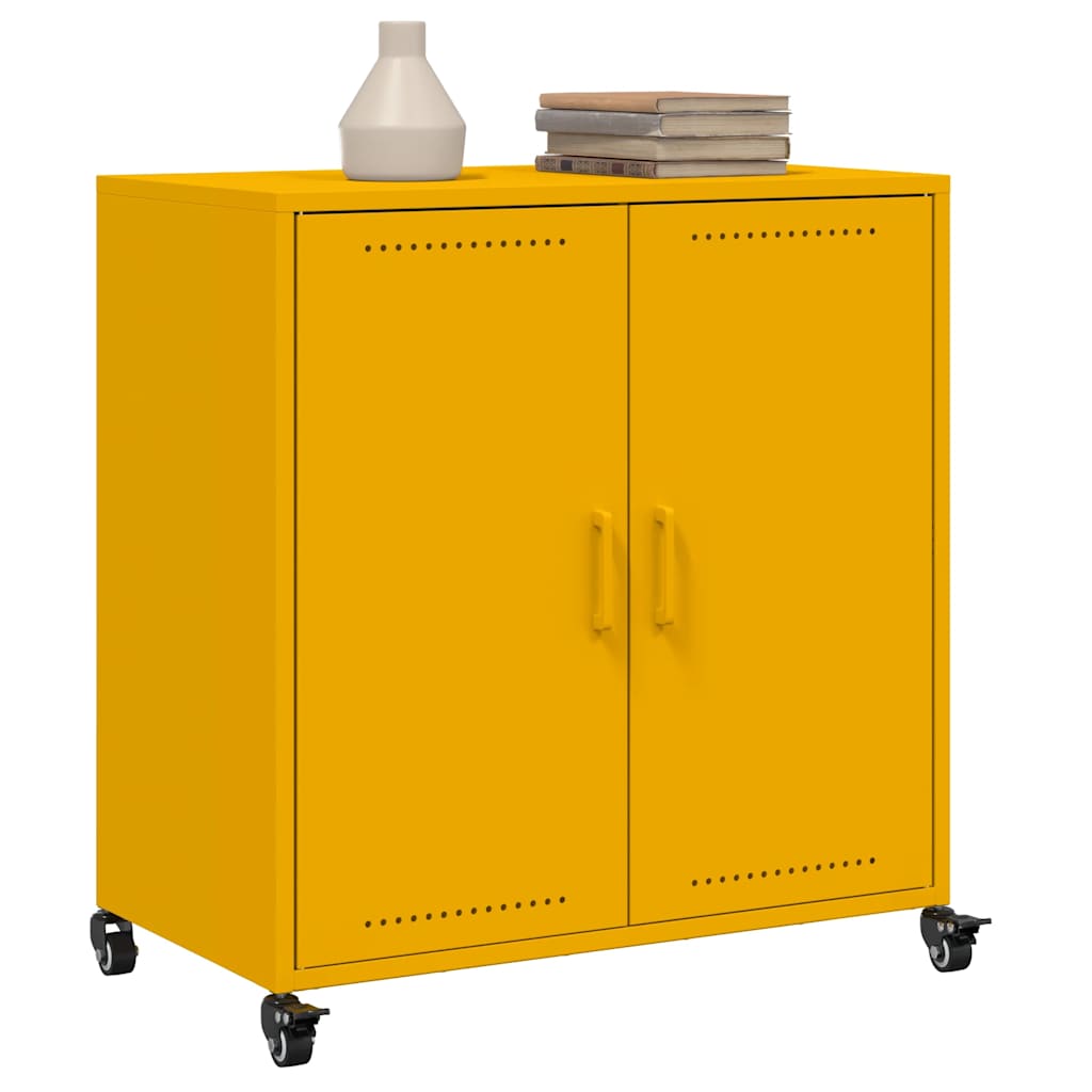 Sideboard Mustard Yellow 68x39x72 cm Steel