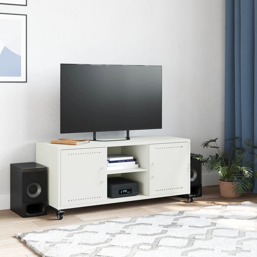 TV Cabinet White 100,5x39x43,5 cm Steel