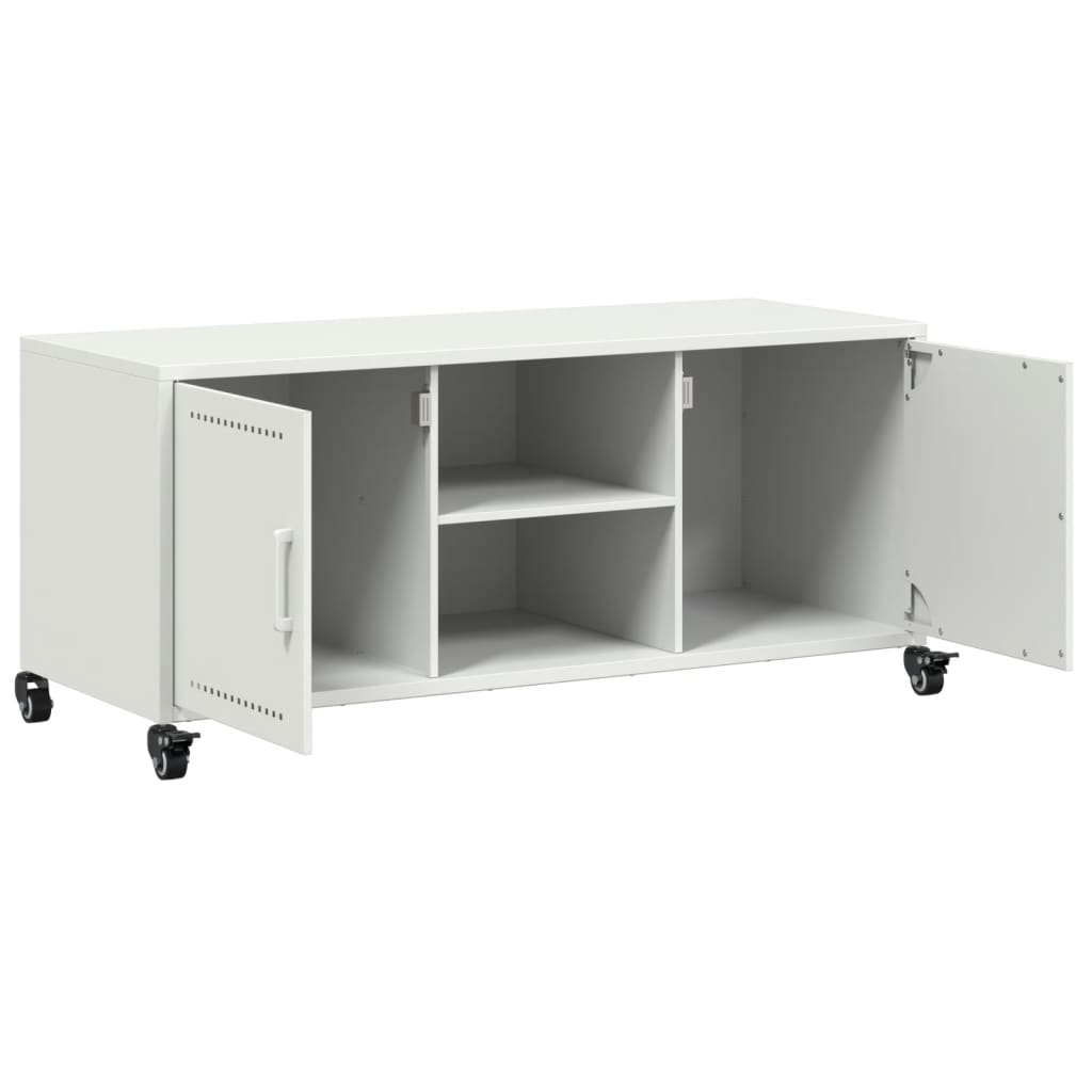 TV Cabinet White 100,5x39x43,5 cm Steel