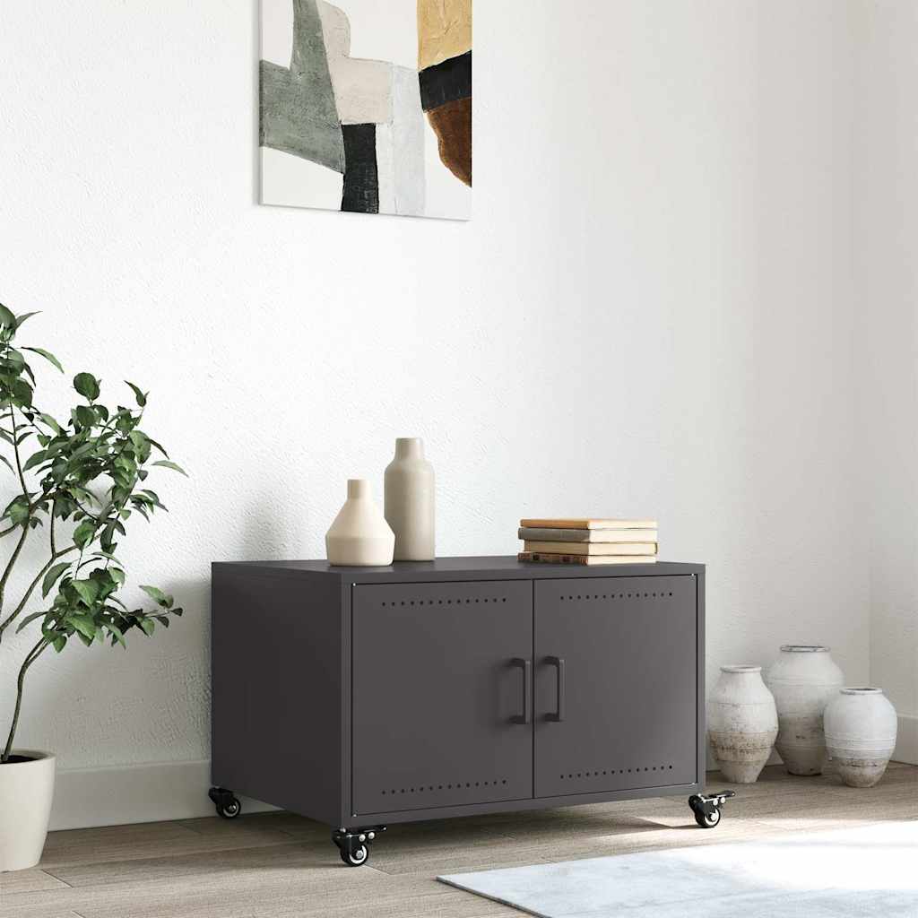 Coffee Table | Black | Cold-rolled steel | Medium | Lockable wheels