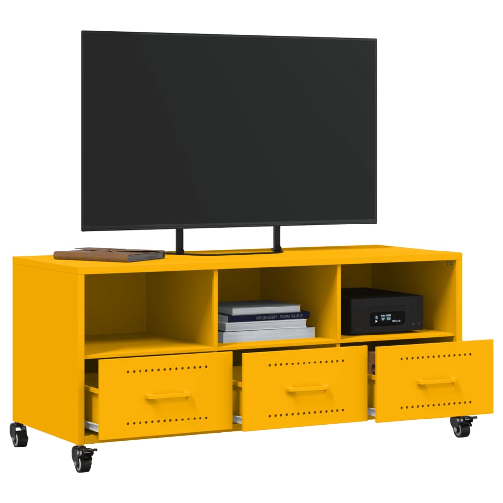 TV Cabinet Mustard Yellow 100,5x39x43,5 cm Steel
