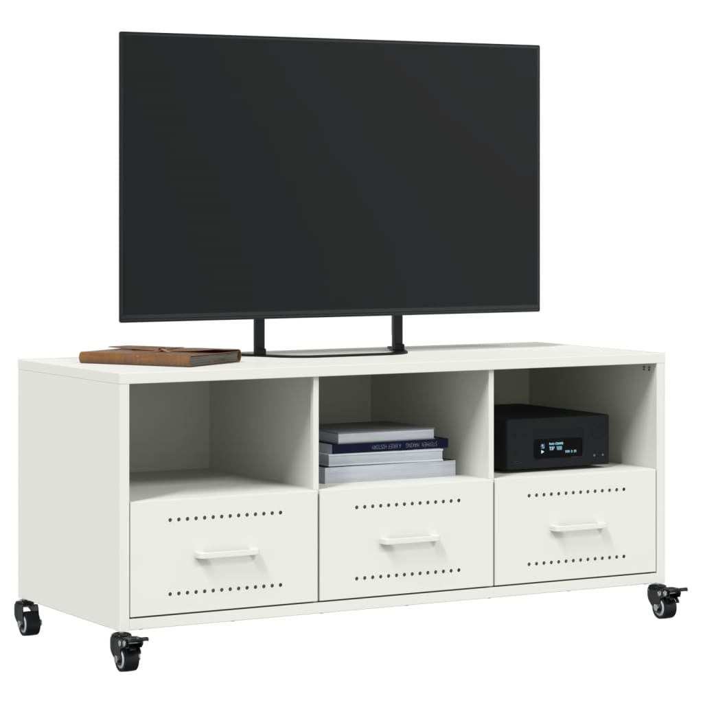 TV Cabinet White 100,5x39x43,5 cm Steel