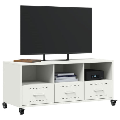TV Cabinet White 100,5x39x43,5 cm Steel