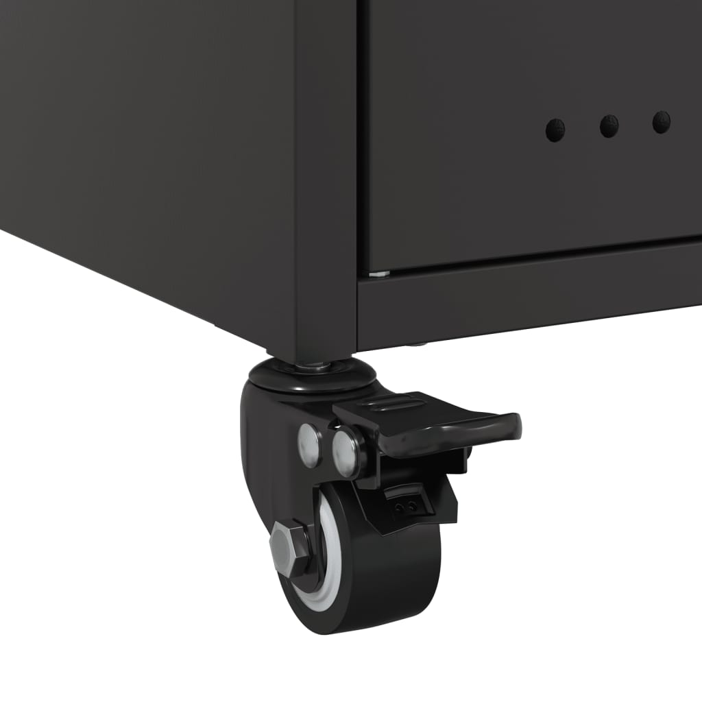 Bedside Cabinets 2 pcs Black 36x39x59 cm Steel