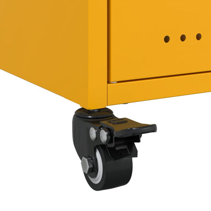 Bedside Cabinets 2 pcs Mustard Yellow 36x39x59 cm Steel