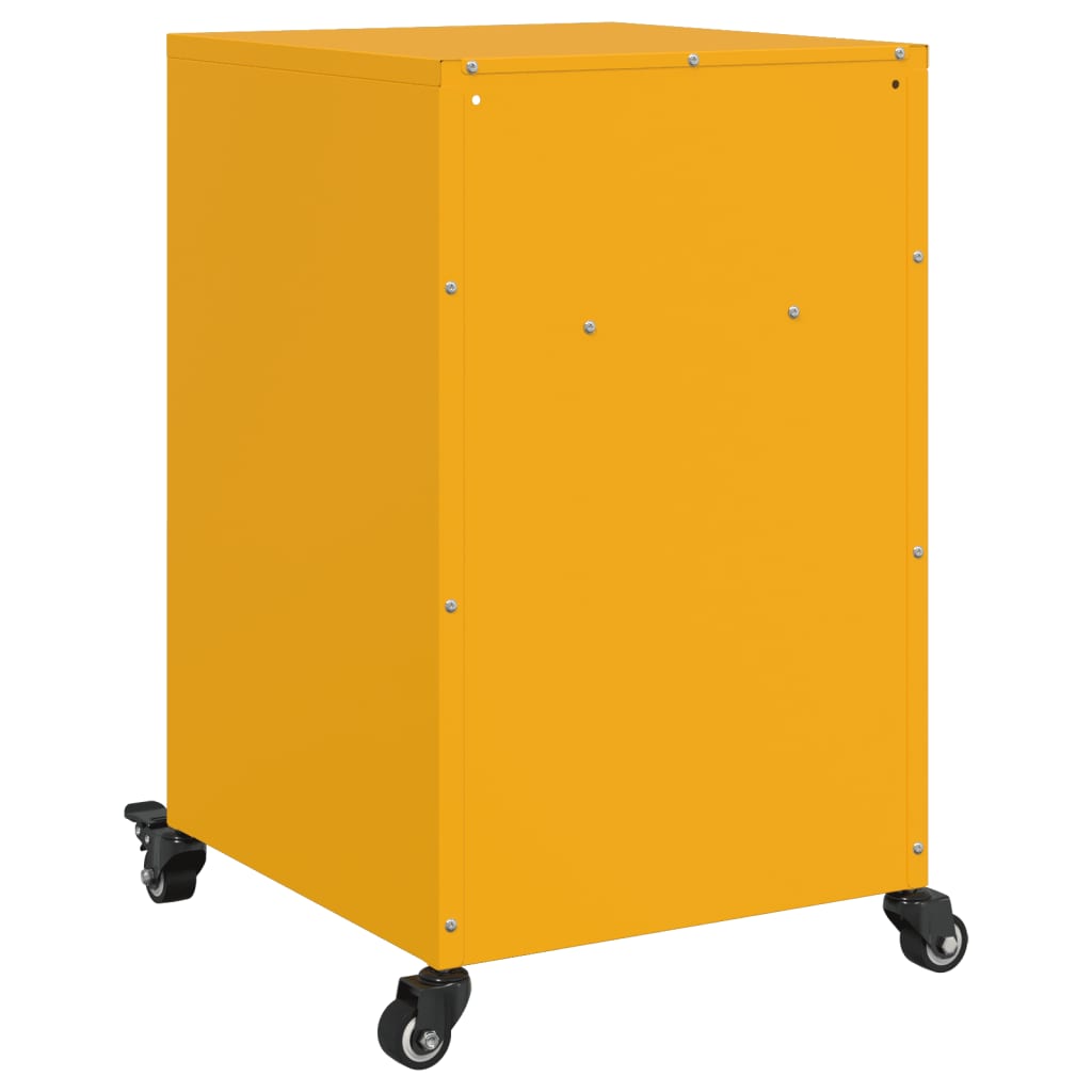 Bedside Cabinets 2 pcs Mustard Yellow 36x39x59 cm Steel