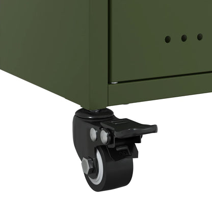 Bedside Cabinets 2 pcs Olive Green 36x39x59 cm Steel