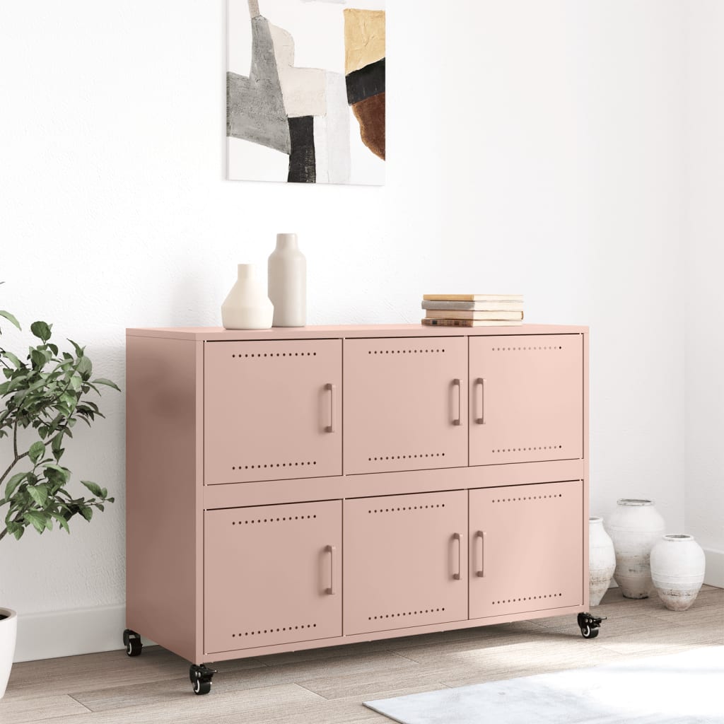 Sideboard Pink 100.5x39x72 cm Steel