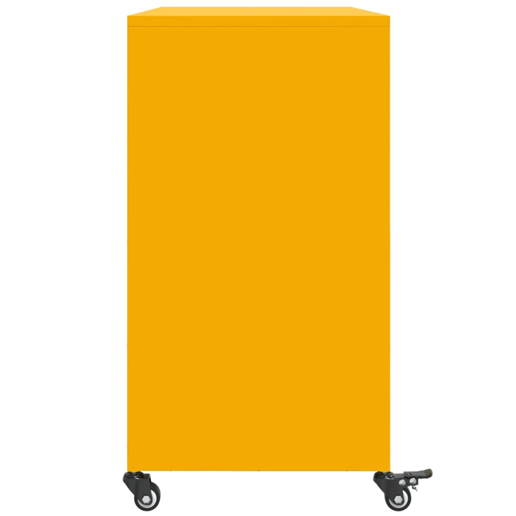 Sideboard Mustard Yellow 100.5x39x72 cm Steel