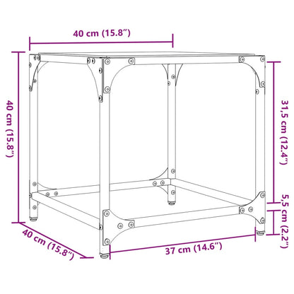 Coffee Tables with Transparent Glass Top 2 pcs 40x40x40 cm Steel