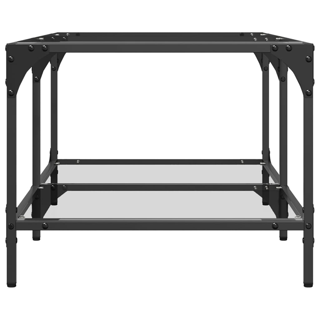 Coffee Table with Transparent Glass Top 98.5x50x40 cm Steel