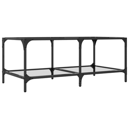 Coffee Table with Transparent Glass Top 98.5x50x40 cm Steel