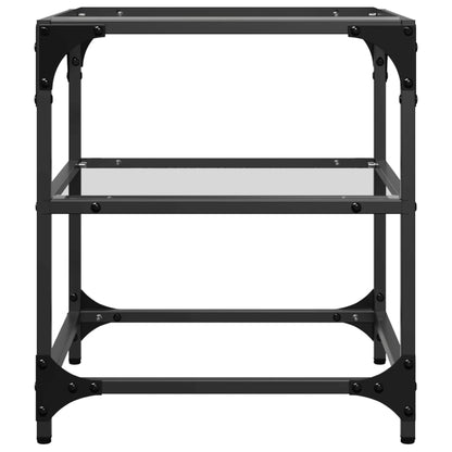 Coffee Table with Transparent Glass Top 40x40x45 cm Steel