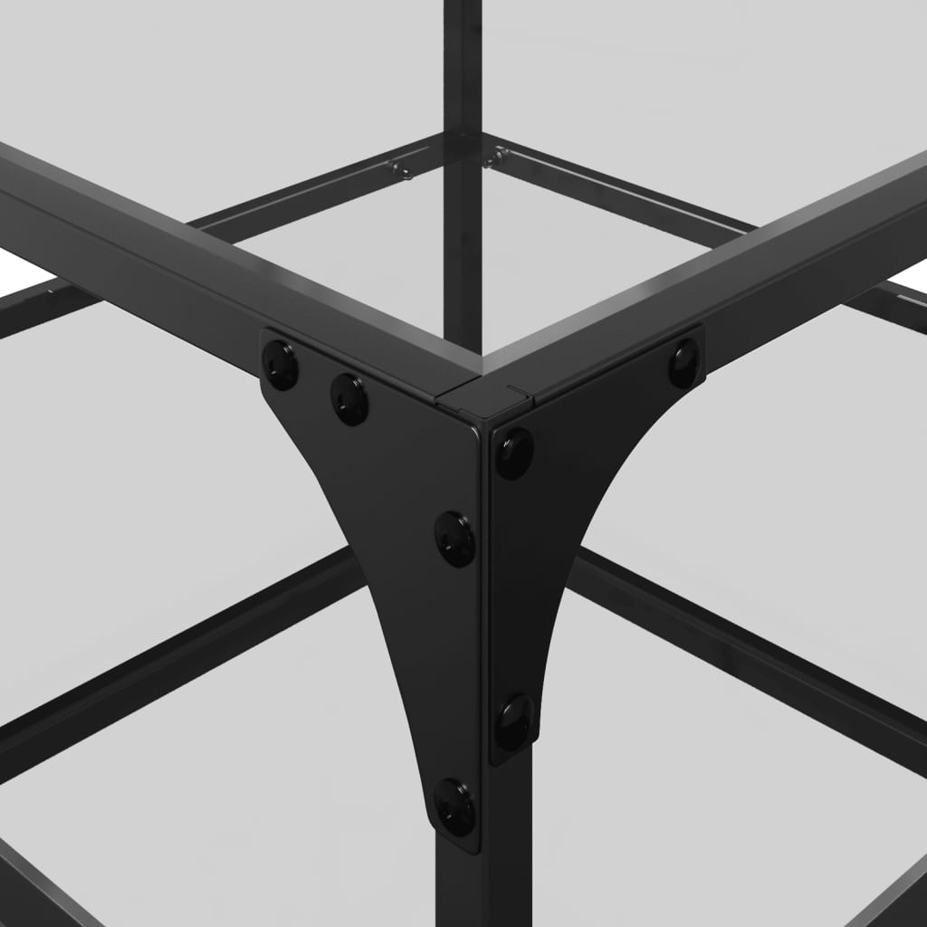 Coffee Tables with Transparent Glass Top 2 pcs 50x50x45 cm Steel