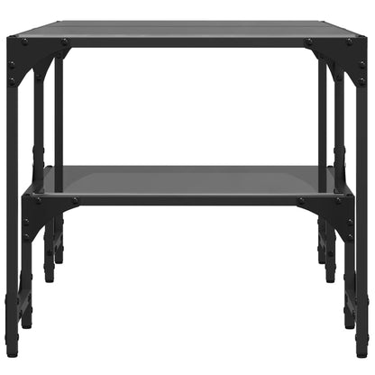 Coffee Table with Black Glass Top 98,5x50x45 cm Steel