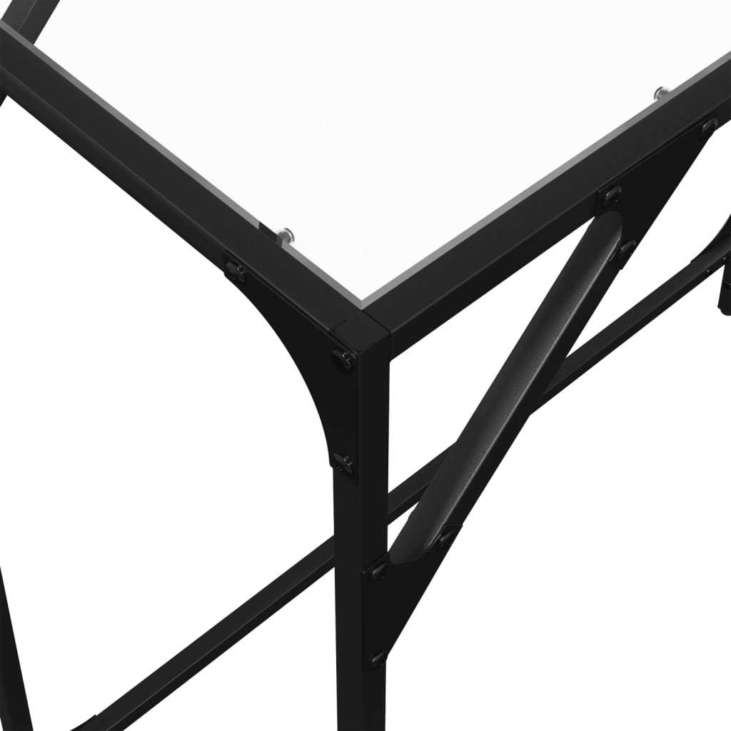 Console Table with Transparent Glass Top 80x35x81 cm Steel