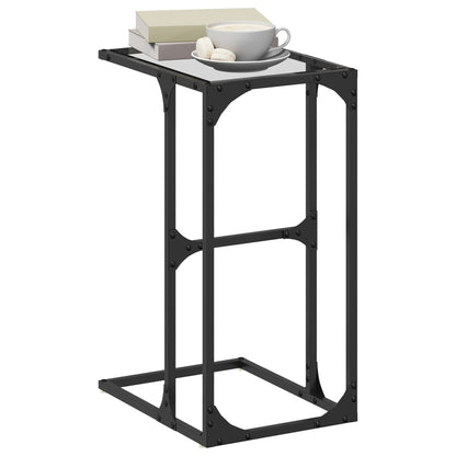Side Table with Transparent Glass 40x30x61.5 cm Steel