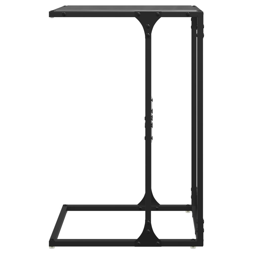 Side Table with Black Glass 40x30x61.5 cm Steel
