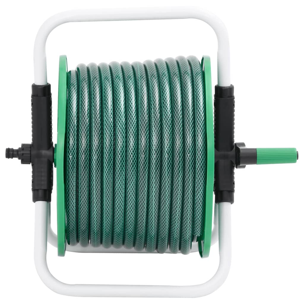 Free Standing Green Hose Reel with 30 m Hose PVC