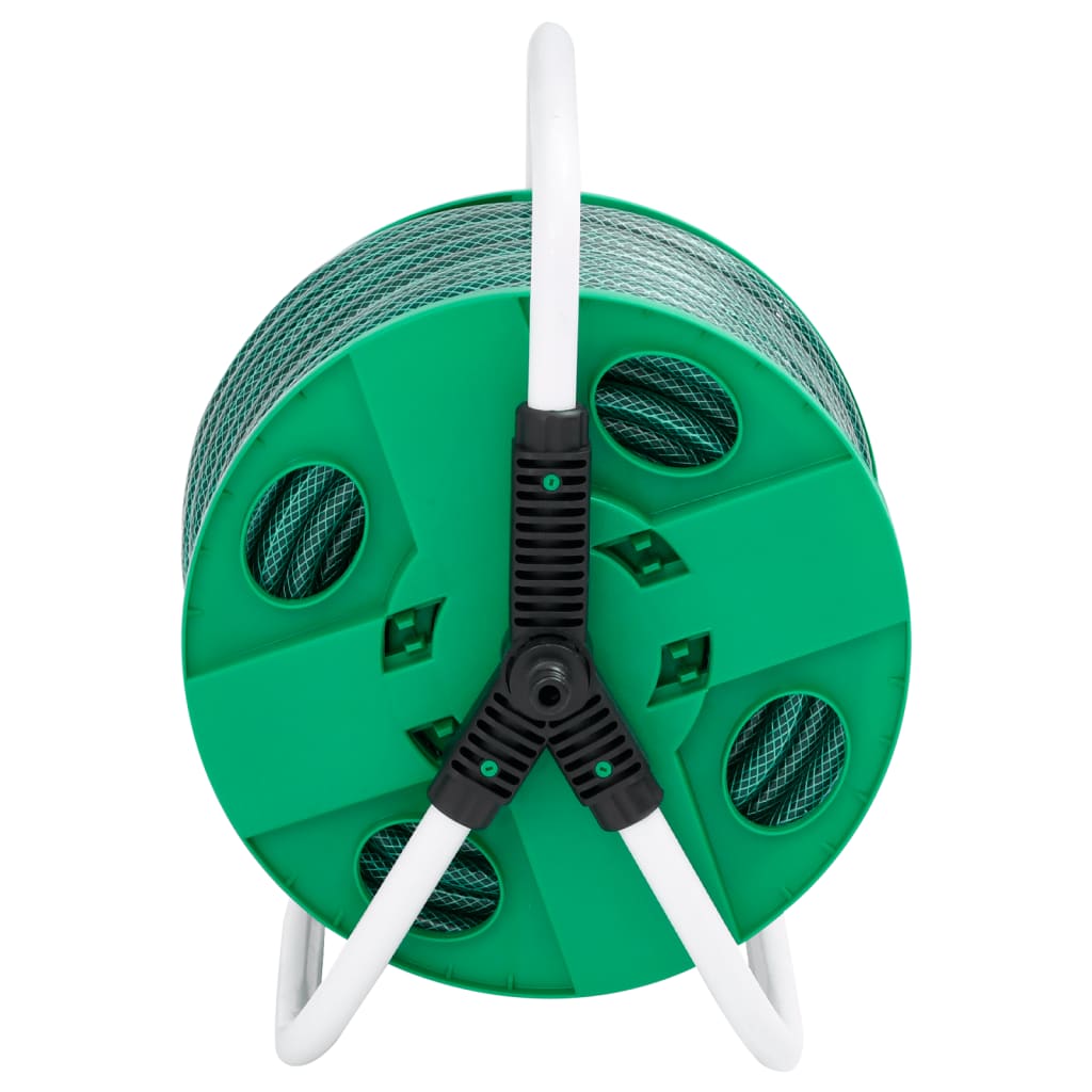 Free Standing Green Hose Reel with 30 m Hose PVC