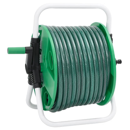 Free Standing Green Hose Reel with 30 m Hose PVC