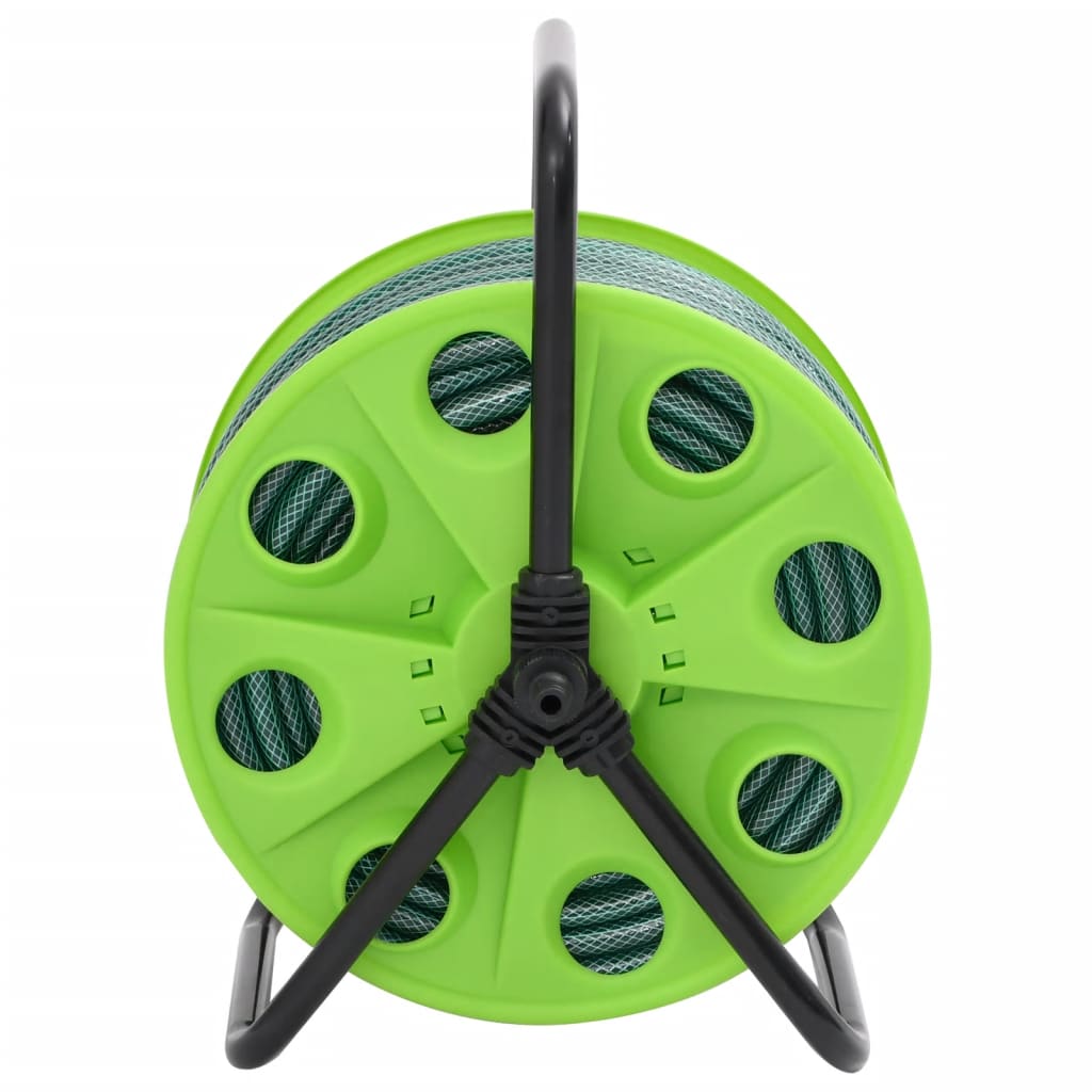 Free Standing Green Hose Reel with 30 m Hose PVC