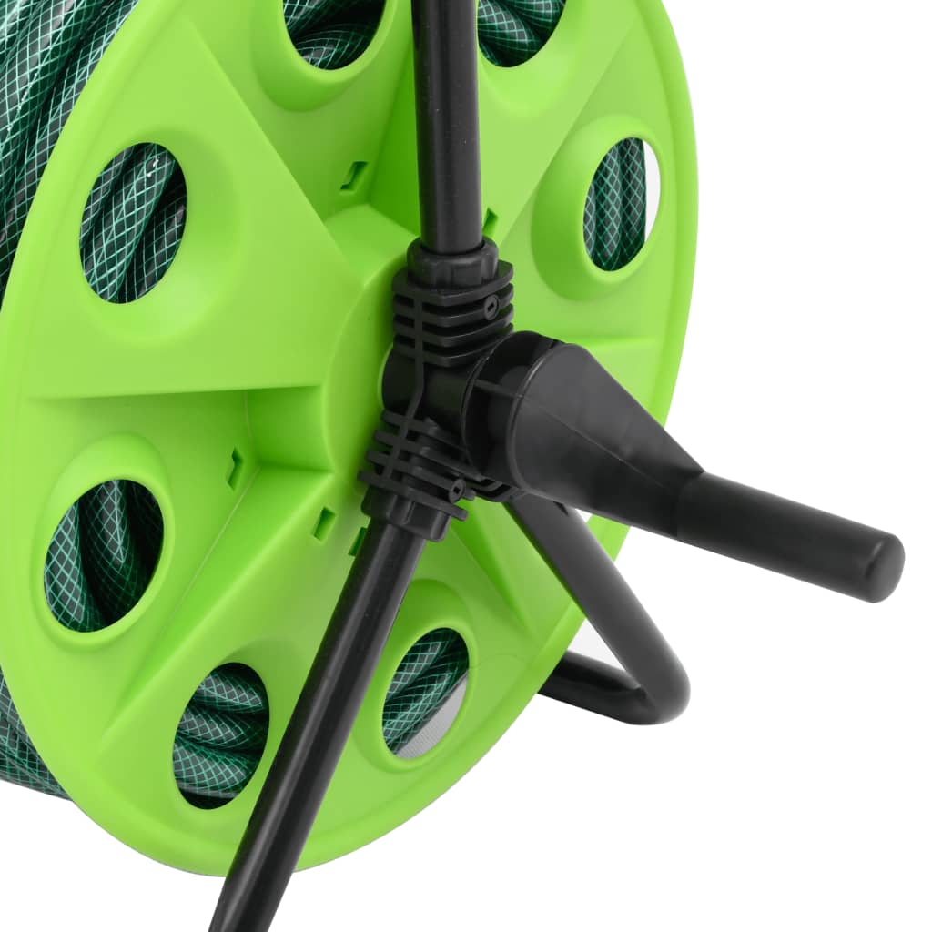 Free Standing Green Hose Reel with 30 m Hose PVC