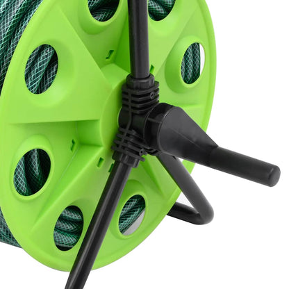 Free Standing Green Hose Reel with Hose Fitting Set 0.5" 20 m PVC