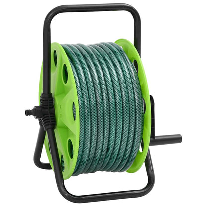 Free Standing Green Hose Reel with Hose Fitting Set 0.5" 30 m