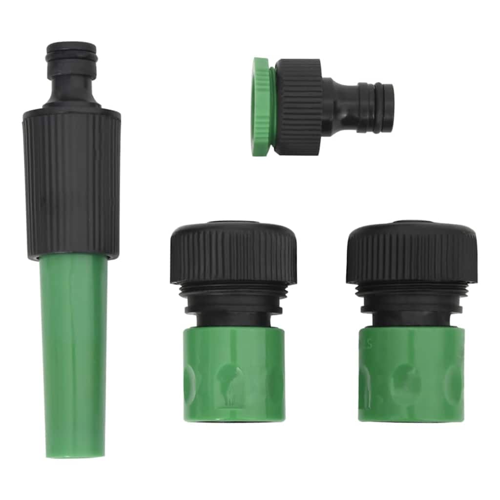 Free Standing Green Hose Reel with Hose Fitting Set 0.5" 30 m