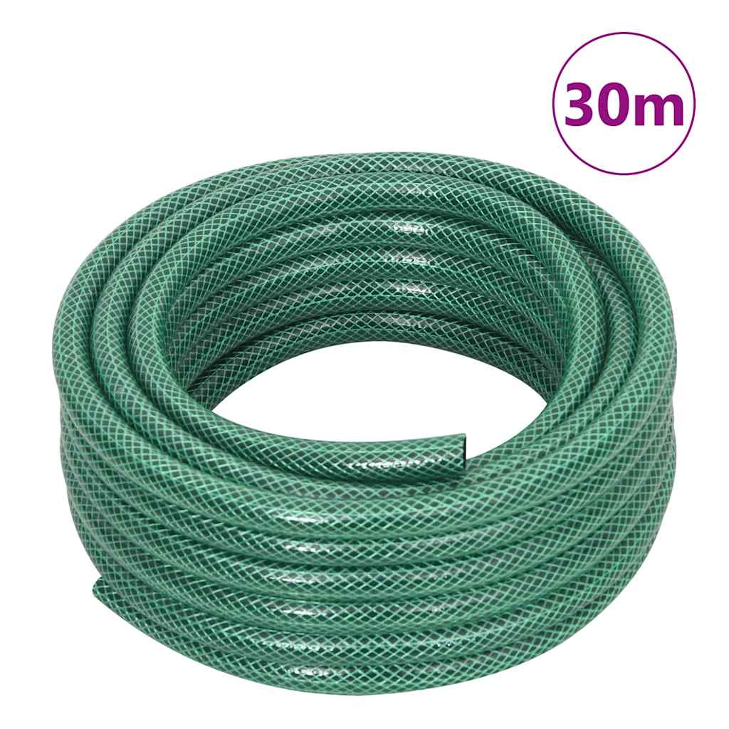 Free Standing Green Hose Reel with Hose Fitting Set 0.5" 30 m