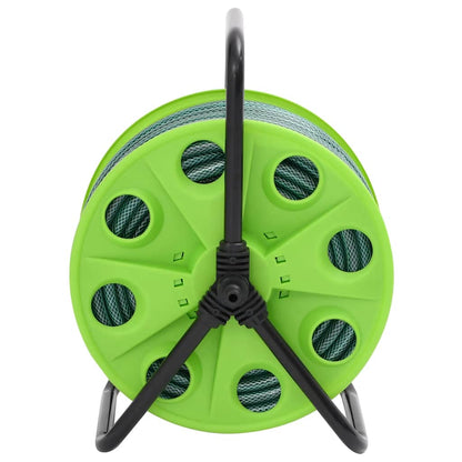 Free Standing Green Hose Reel with Hose Fitting Set 0.5" 50 m PVC