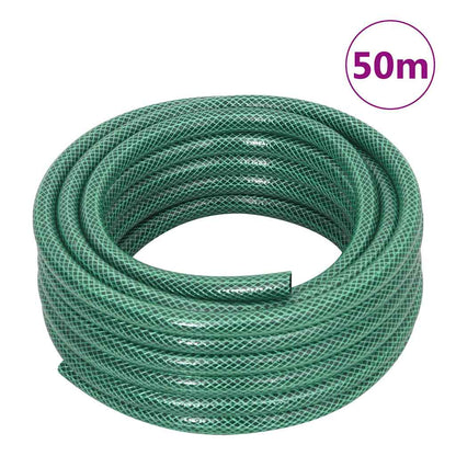 Free Standing Green Hose Reel with Hose Fitting Set 0.5" 50 m PVC